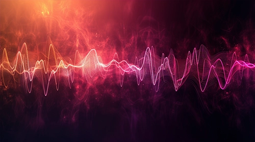 sound-waves on a colourful background